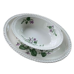 HARKER POTTERY Royal Gadroon Platter and Oval Dish